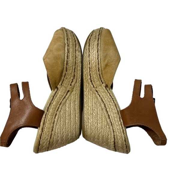 JACQUES LEVINE Camel Elise Wedge Sandals - Picture 6 of 8